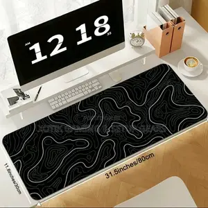 80x30x0.2 CM Black and White Strip Themed Gaming Mouse Pad - Desk Mat