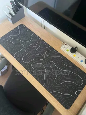 80x30x0.2 CM Black and White Strip Themed Gaming Mouse Pad - Desk Mat