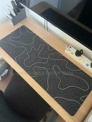 80x30x0.2 CM Black and White Strip Themed Gaming Mouse Pad - Desk Mat