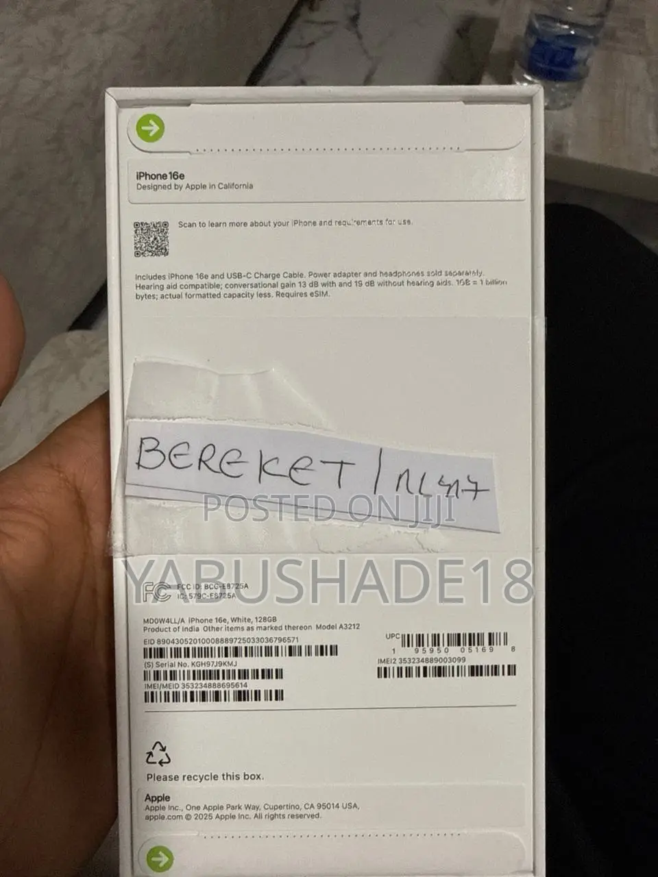 New Apple iPhone 16e 128 GB White