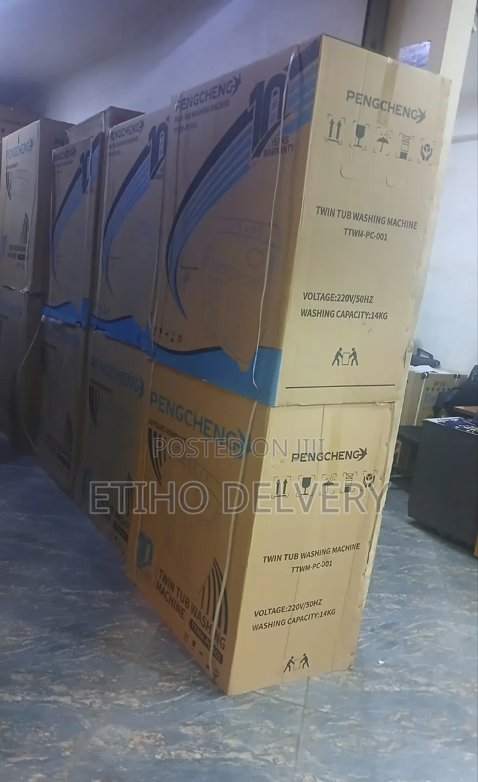 The Selected Region Shows Boxes for the Pengcheng Twin Tub Washing Ma