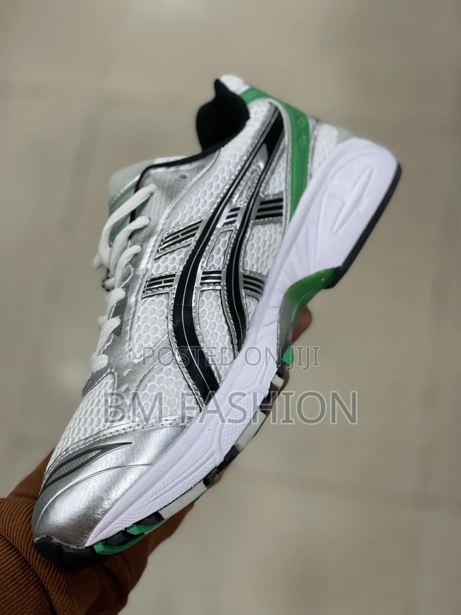 Asics Mens Comfortable Sneakers White X Green