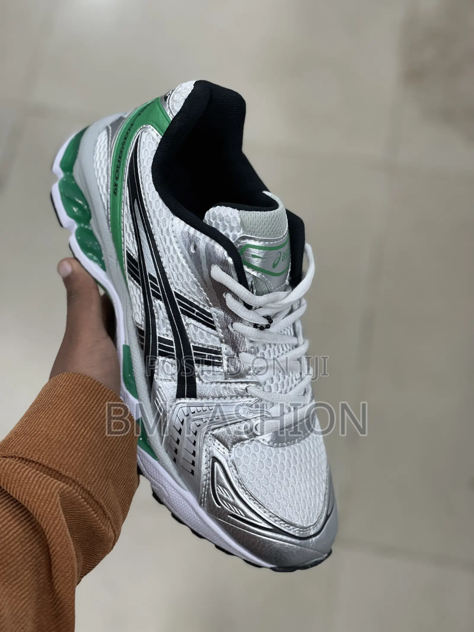Asics Mens Comfortable Sneakers White X Green