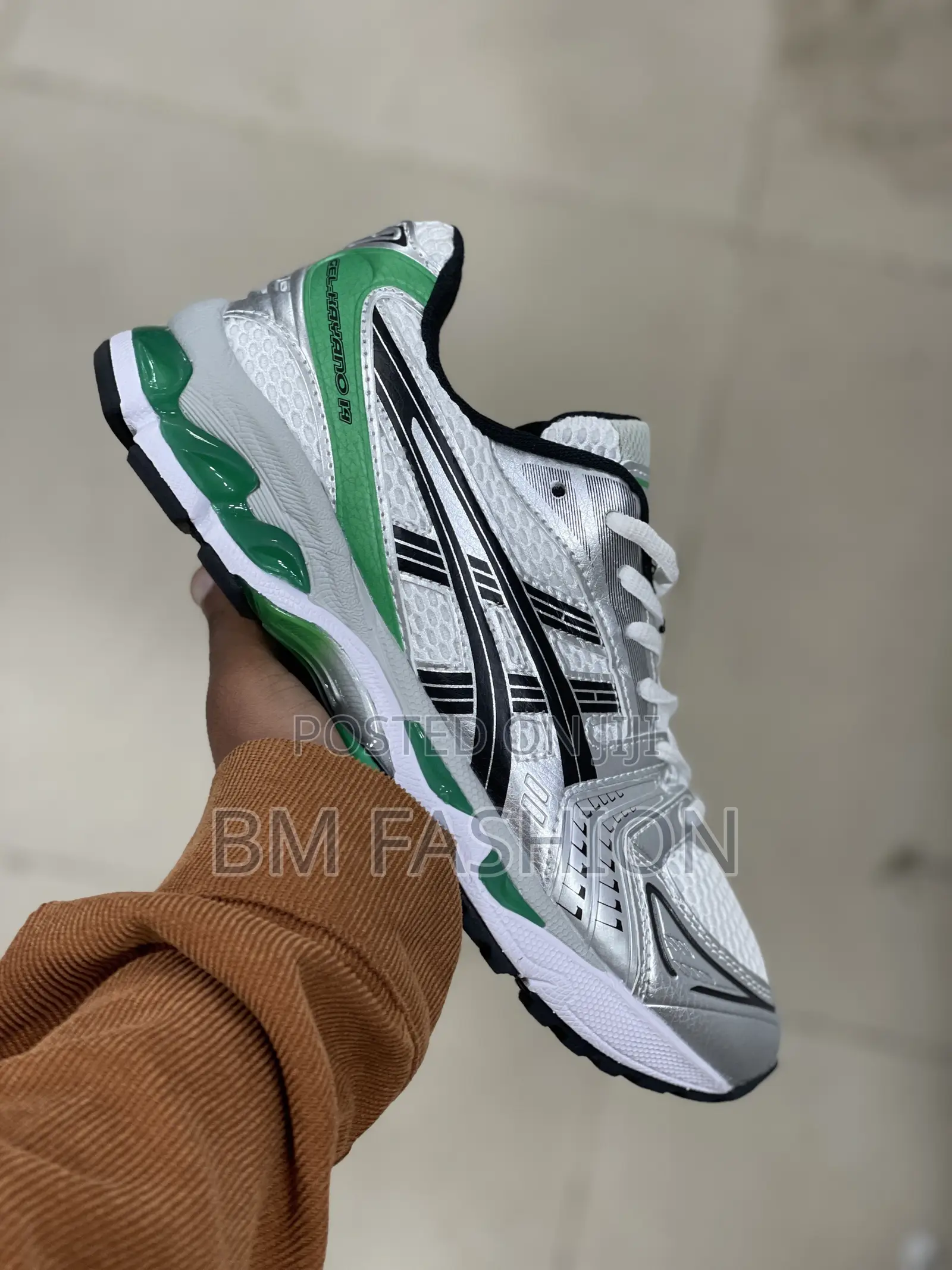Asics Mens Comfortable Sneakers White X Green