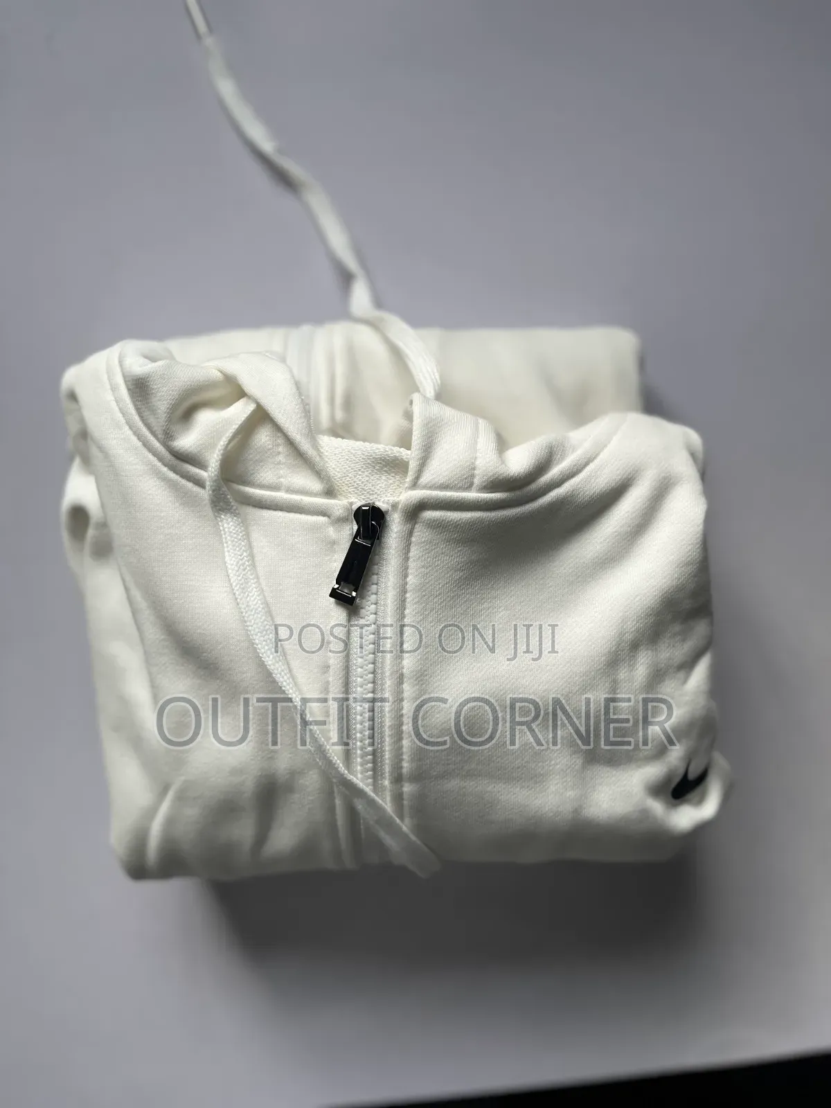 Milky White Men's Zipper Hoodie