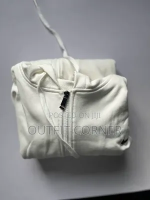 Milky White Men's Zipper Hoodie