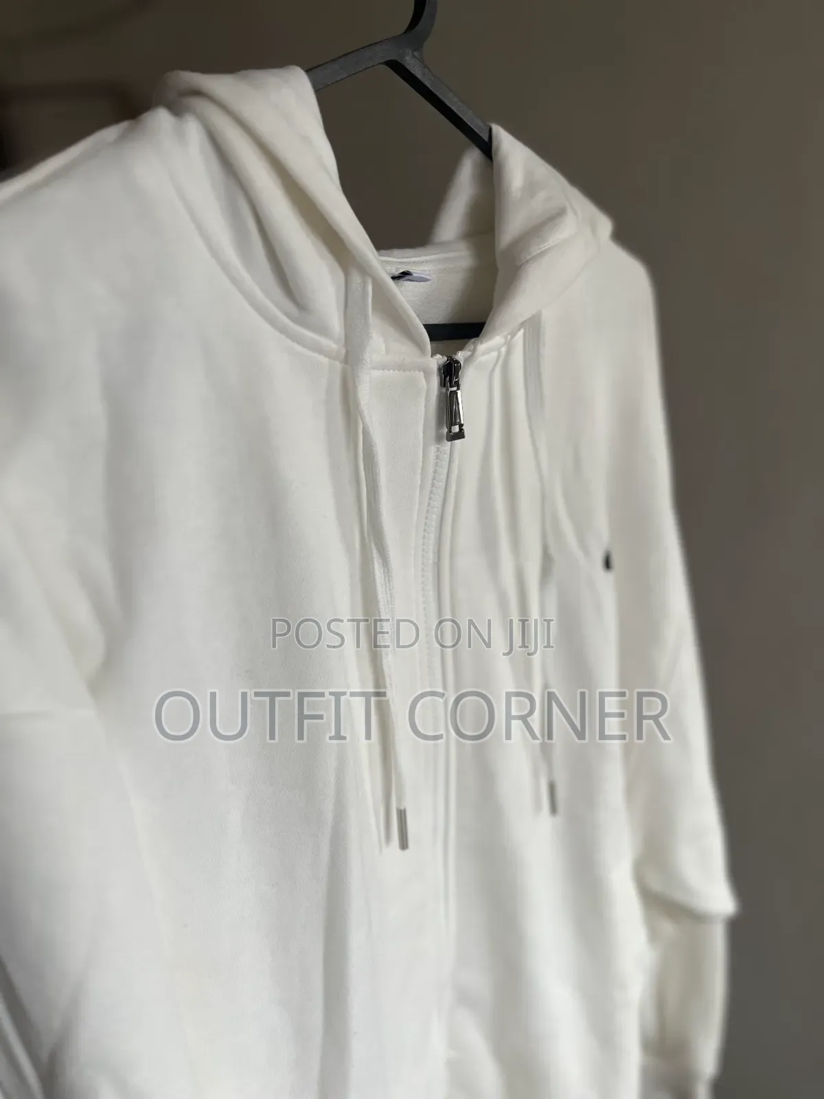 Milky White Men's Zipper Hoodie