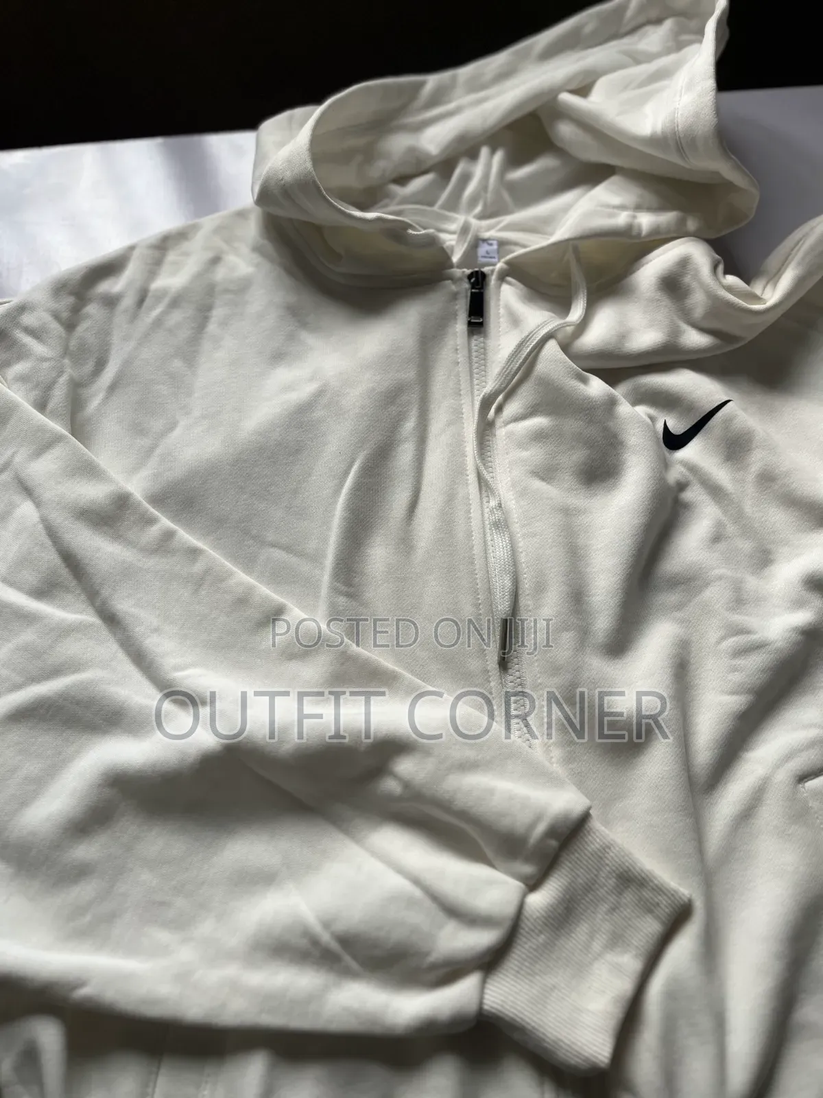 Milky White Men's Zipper Hoodie