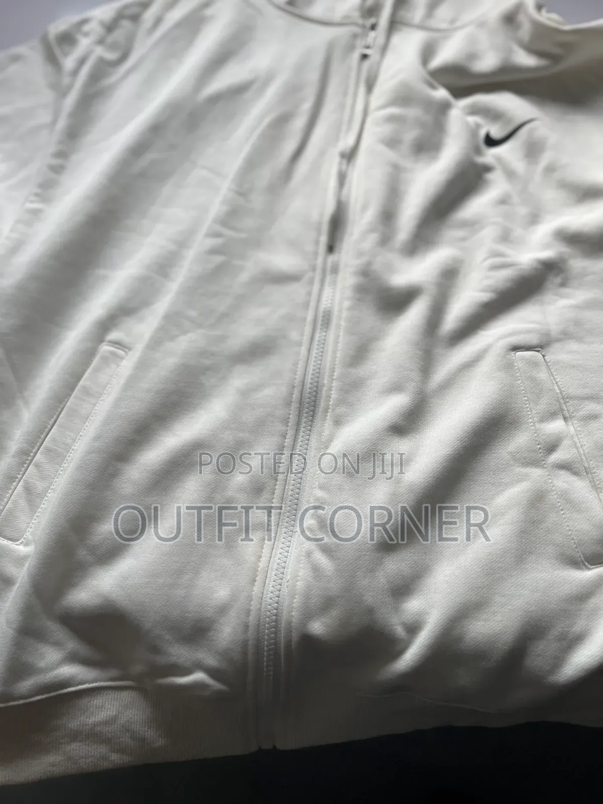 Milky White Men's Zipper Hoodie