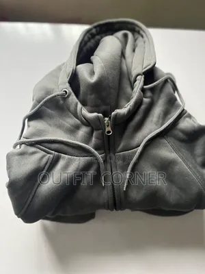 Gray Zipper Hoodie Jacket Men's