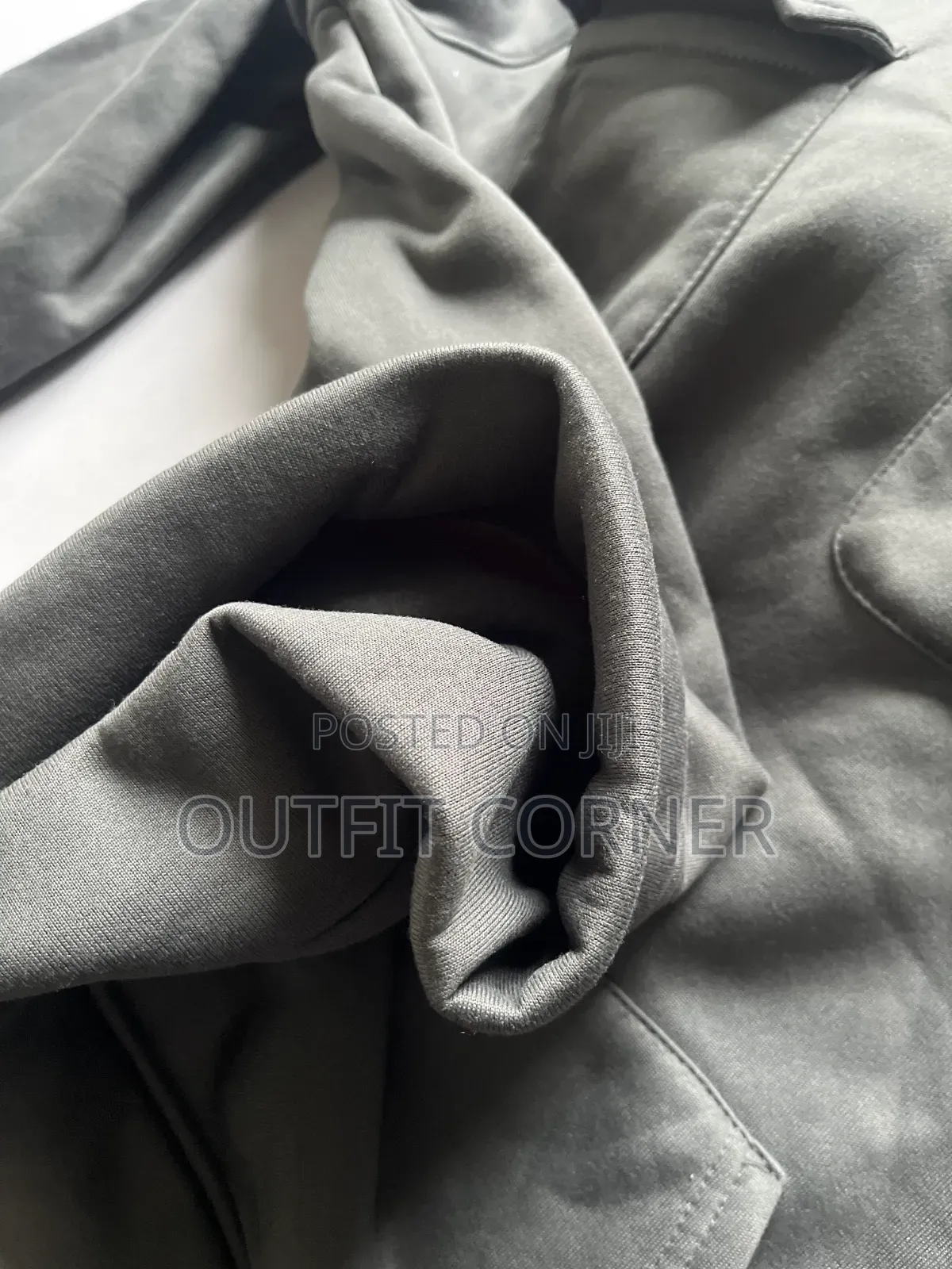 Gray Zipper Hoodie Jacket Men's