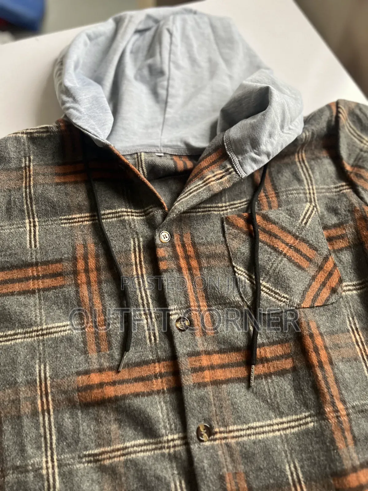 Multi Colored Square Striped Men's Button Down Jacket