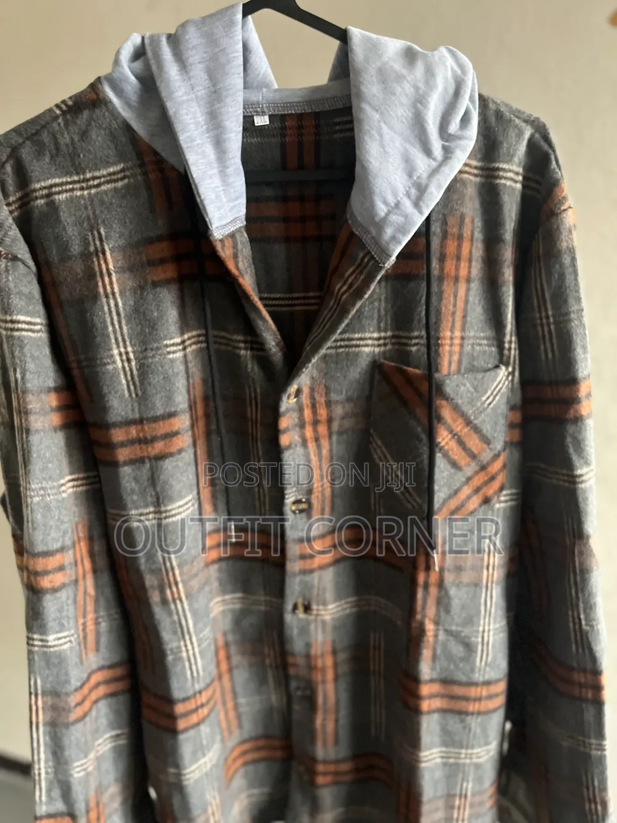 Multi Colored Square Striped Men's Button Down Jacket