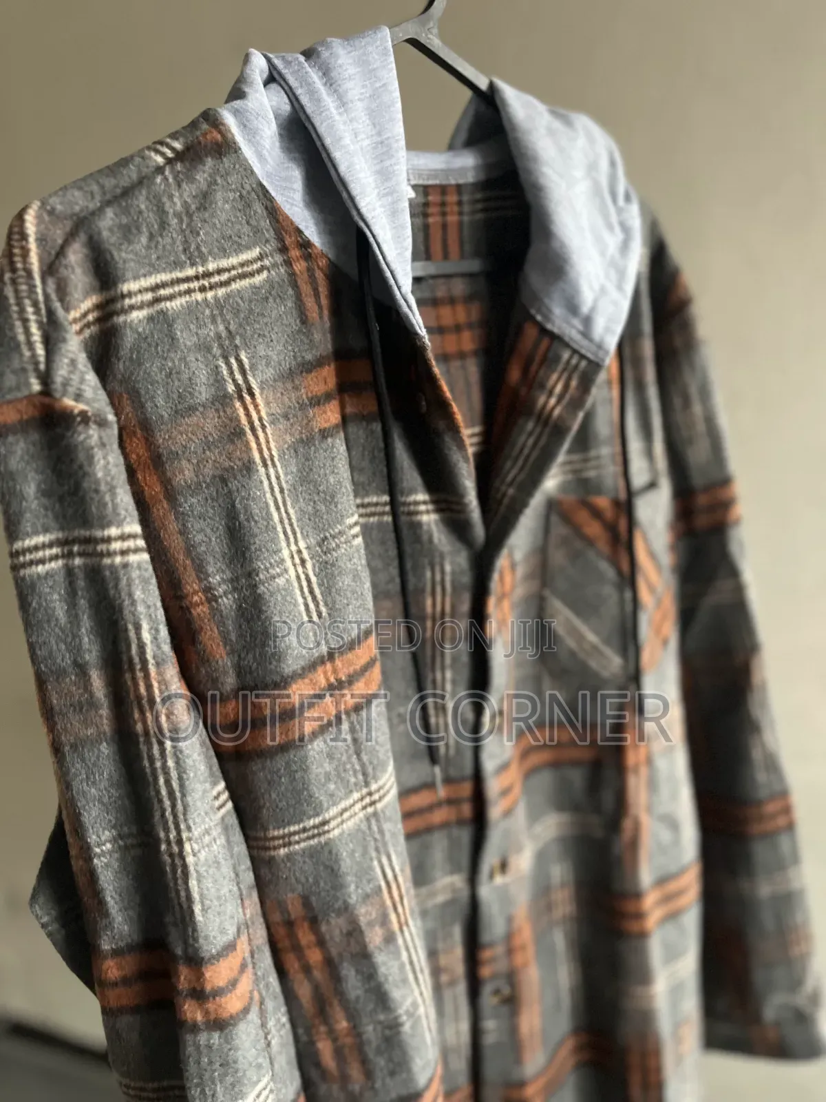 Multi Colored Square Striped Men's Button Down Jacket