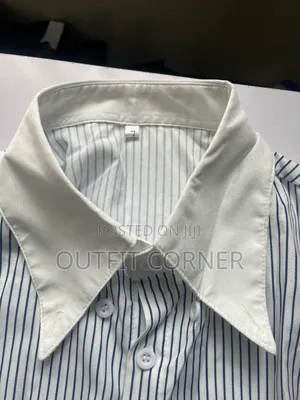 Black and White Striped Men's Shirt