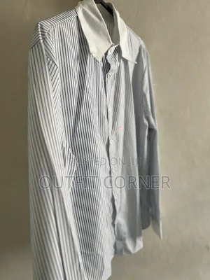 Black and White Striped Men's Shirt