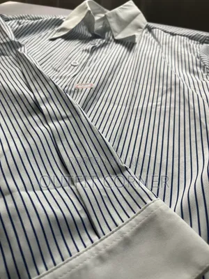 Black and White Striped Men's Shirt