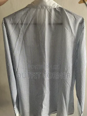 Black and White Striped Men's Shirt