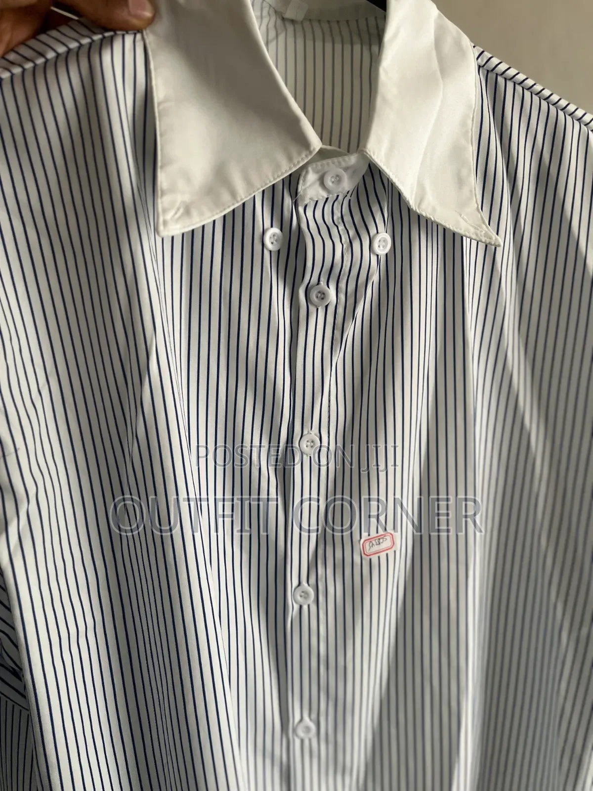 Black and White Striped Men's Shirt