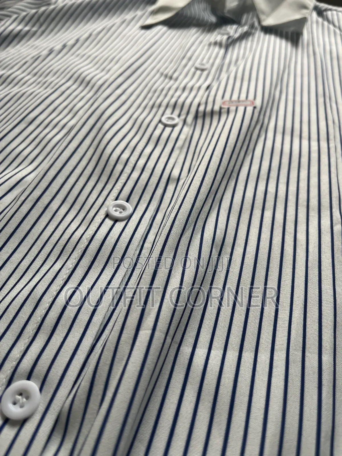 Black and White Striped Men's Shirt