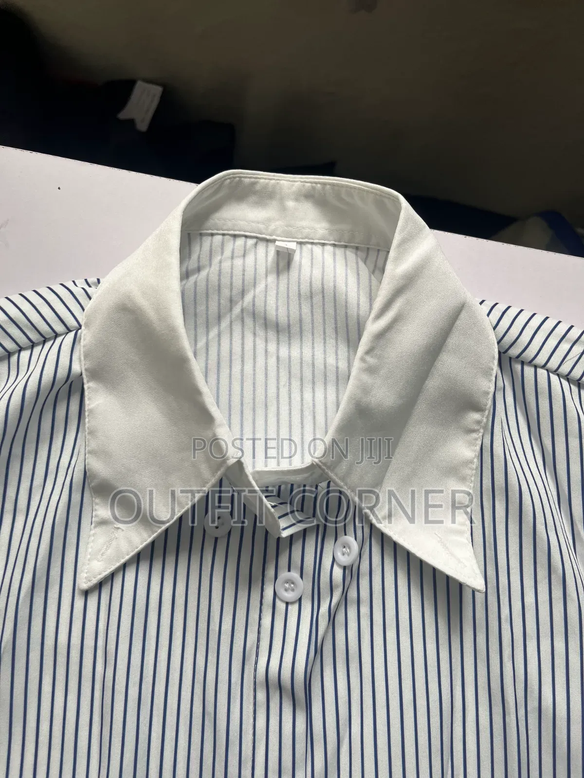 Black and White Striped Men's Shirt