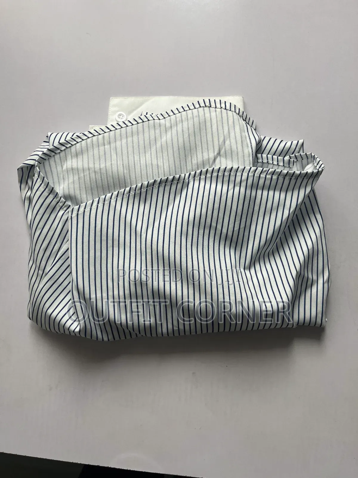 Black and White Striped Men's Shirt