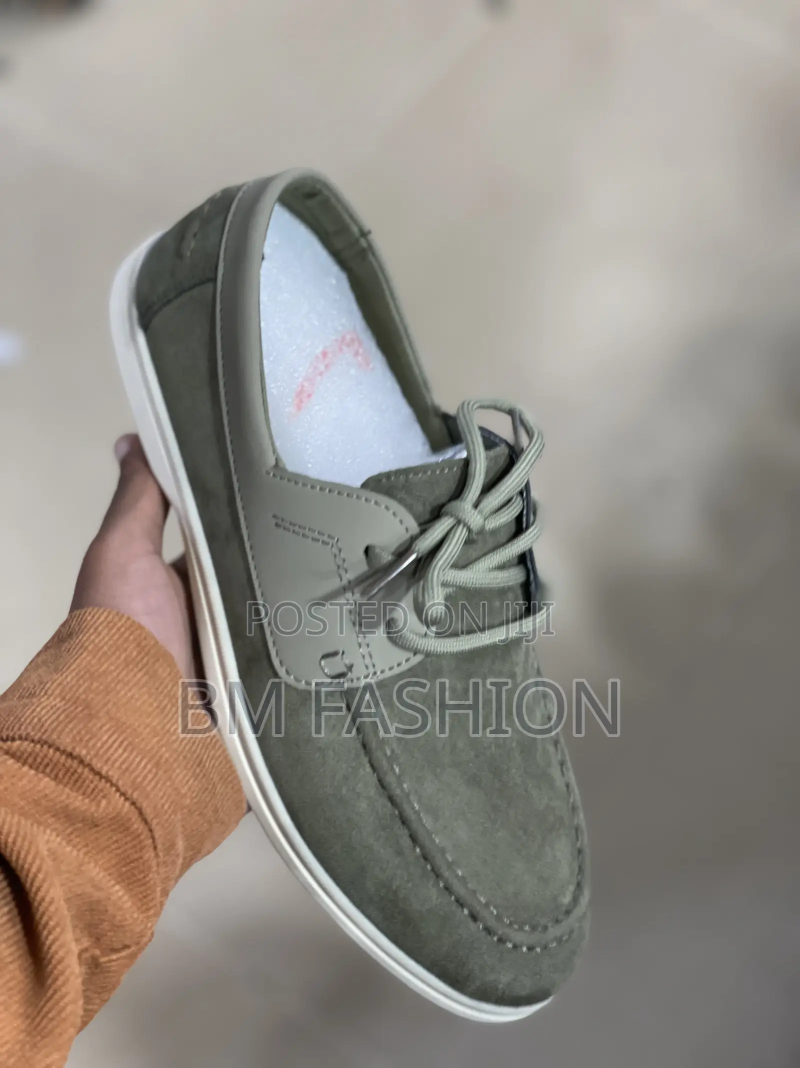 Mens Casual Laced Loafer Khaki Color