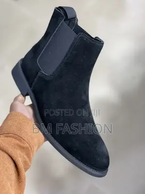 Black Suede Chelsea Half Boots Size 40 - 44