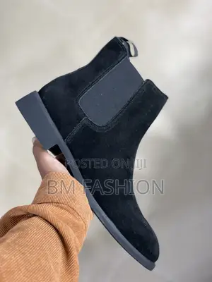 Black Suede Chelsea Half Boots Size 40 - 44