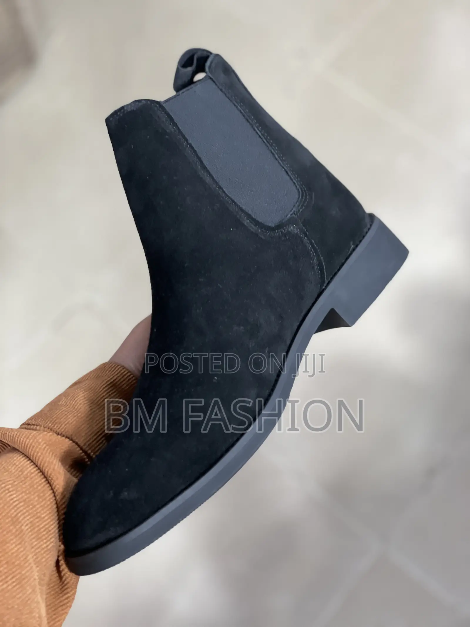 Black Suede Chelsea Half Boots Size 40 - 44