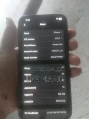 New Apple iPhone 16e 128 GB Black