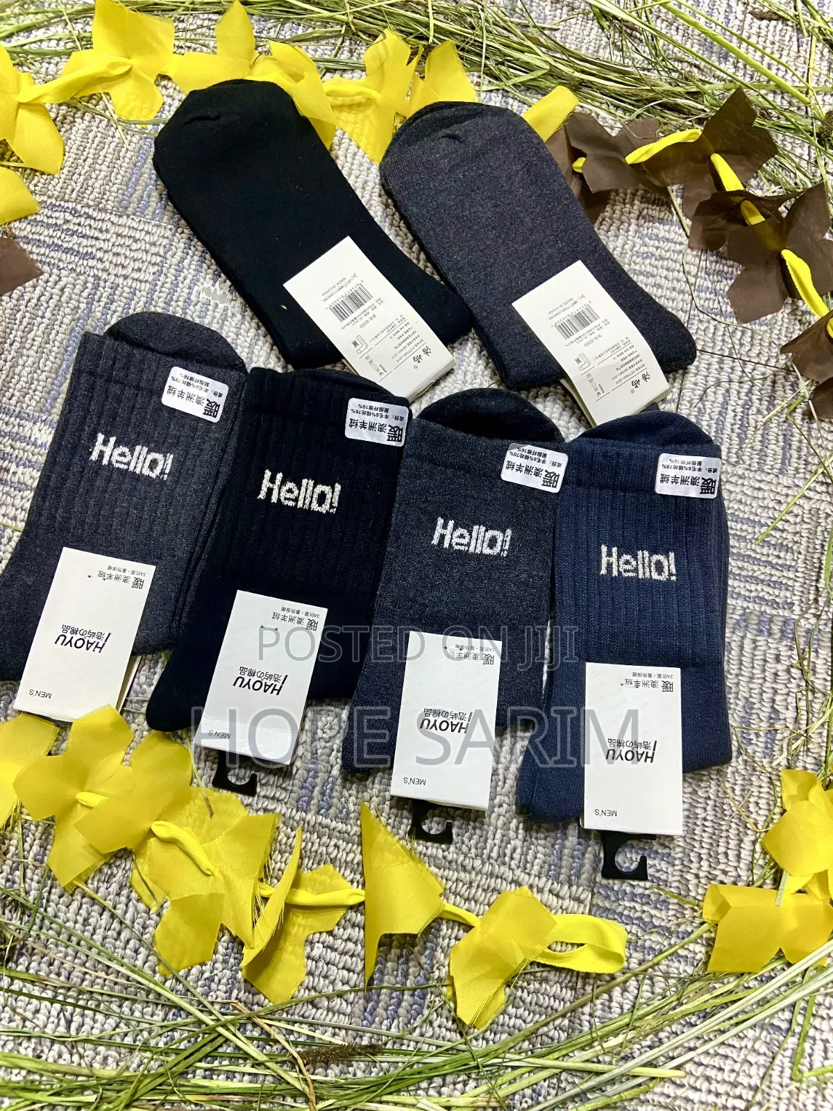 HAOYU "Hello!" Australian Wool Crew Socks