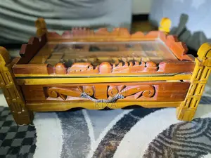 Handcarved Ethiopian Wooden Coffee Table / Rekebot