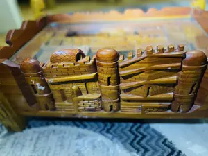 Handcarved Ethiopian Wooden Coffee Table / Rekebot