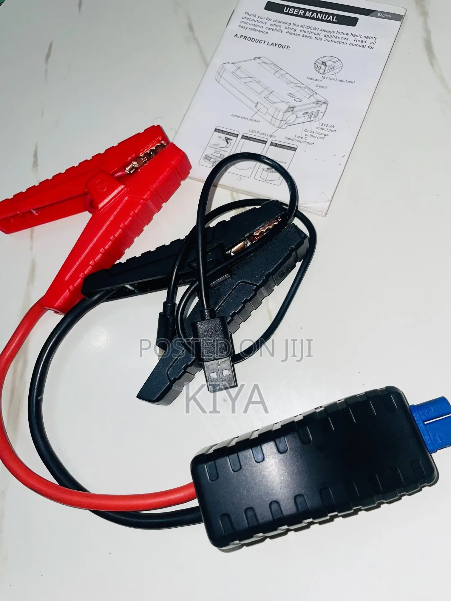 Audew Portable Car Jump Starter Power Bank (1000A Peak / 12800mAh)