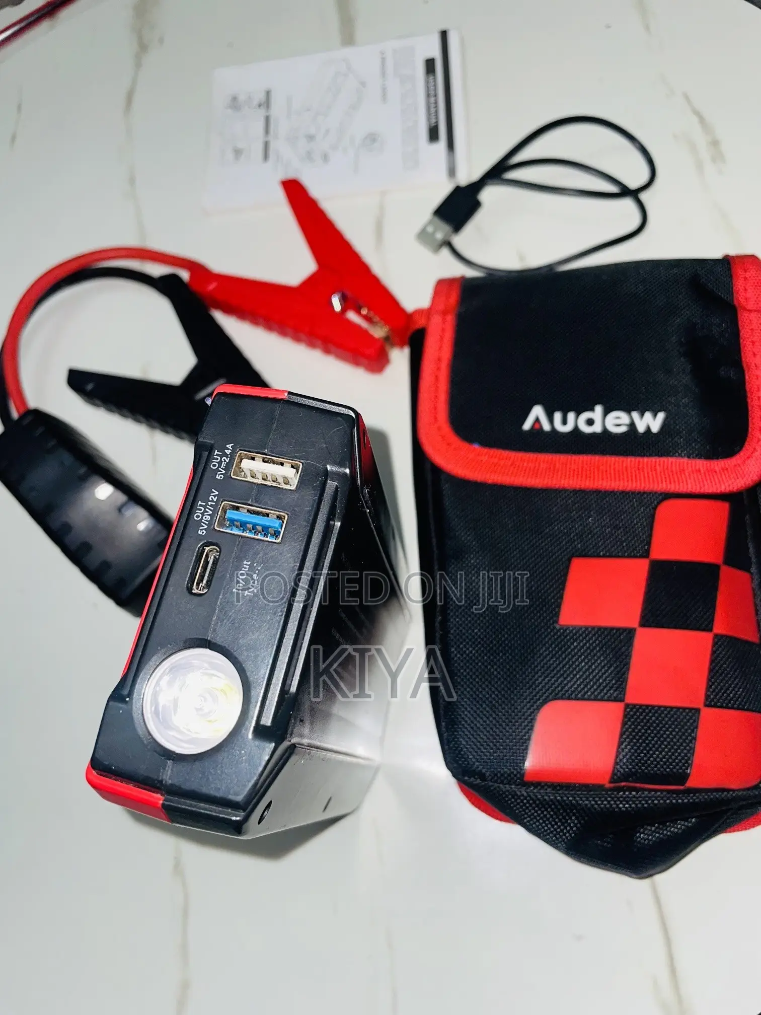 Audew Portable Car Jump Starter Power Bank (1000A Peak / 12800mAh)