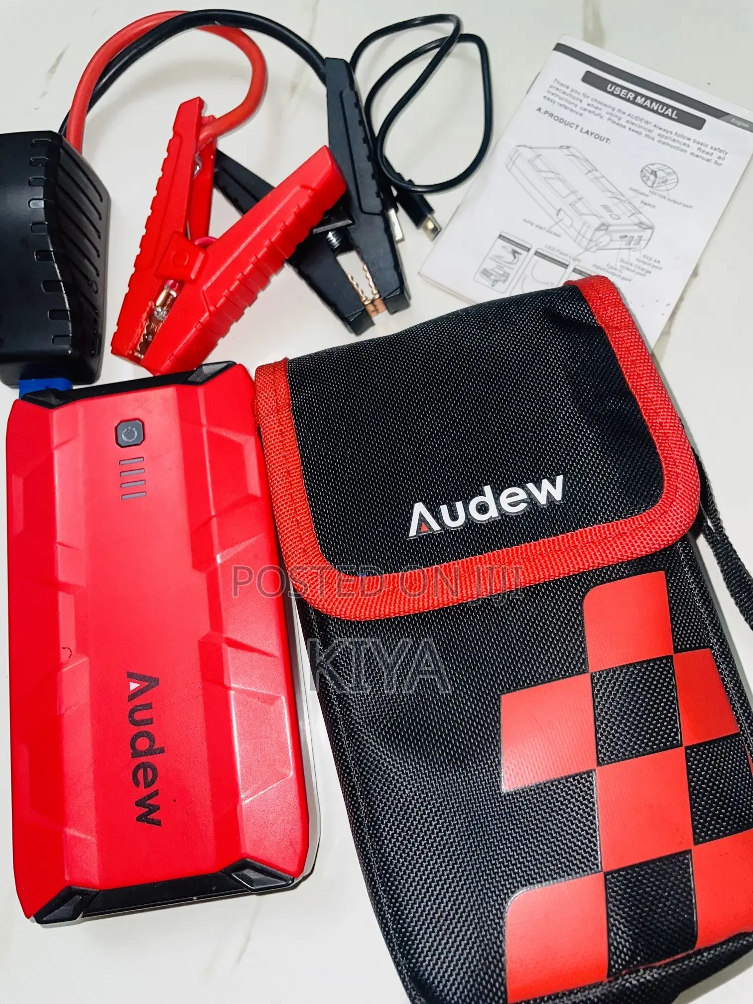 Audew Portable Car Jump Starter Power Bank (1000A Peak / 12800mAh)