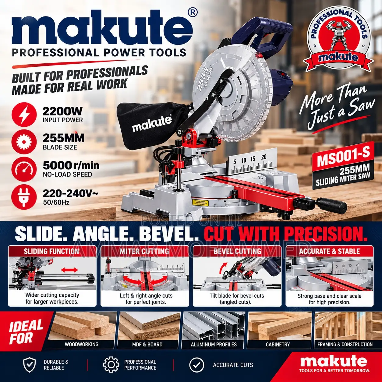 Sliding Mitersaw 2200 Watt