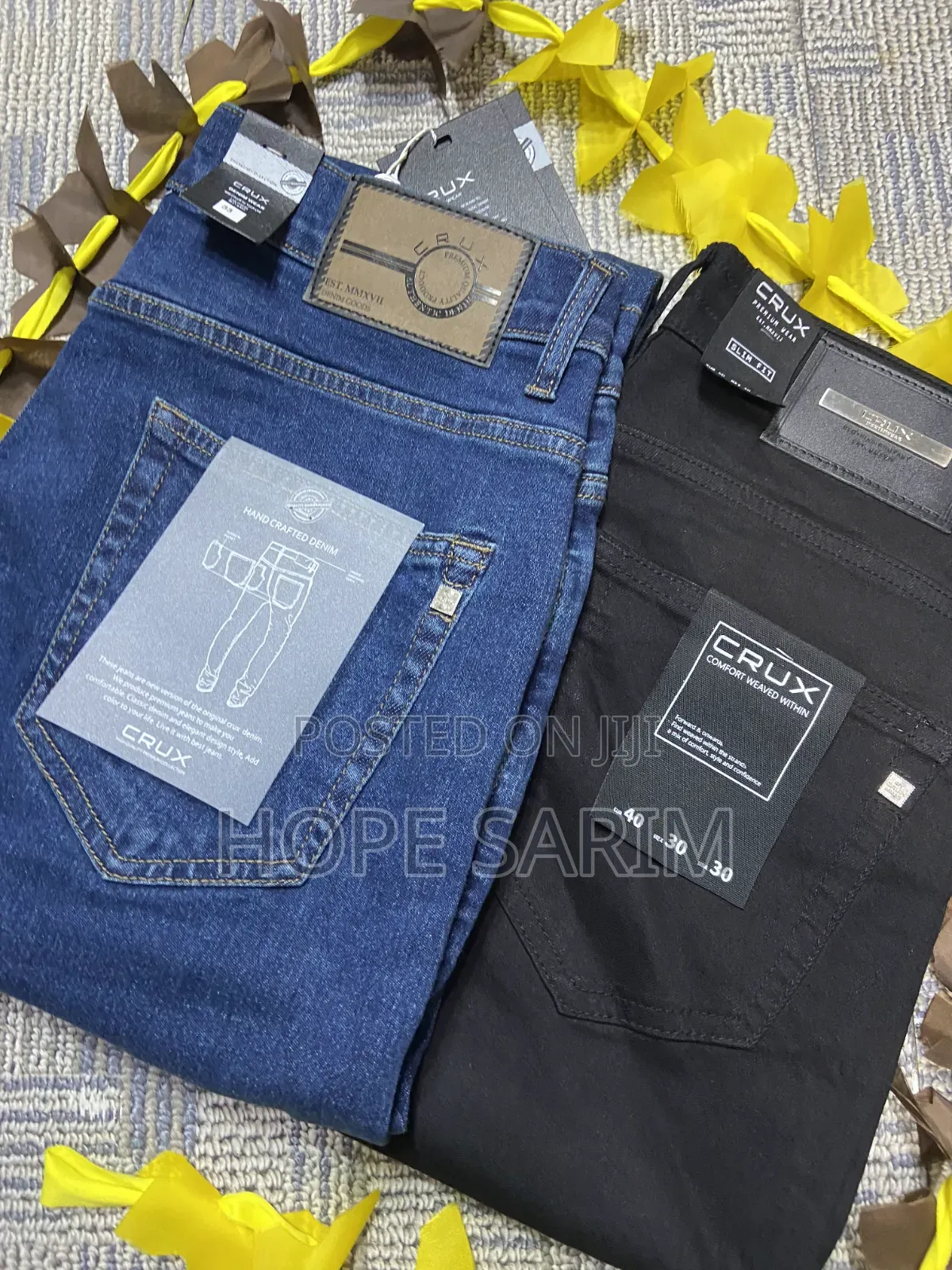 Crux Premium Men's Slim Fit Jeans — Blue Black D