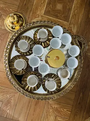 Gold Crystal Rekebot Coffee Set With Incense Burner Accessories