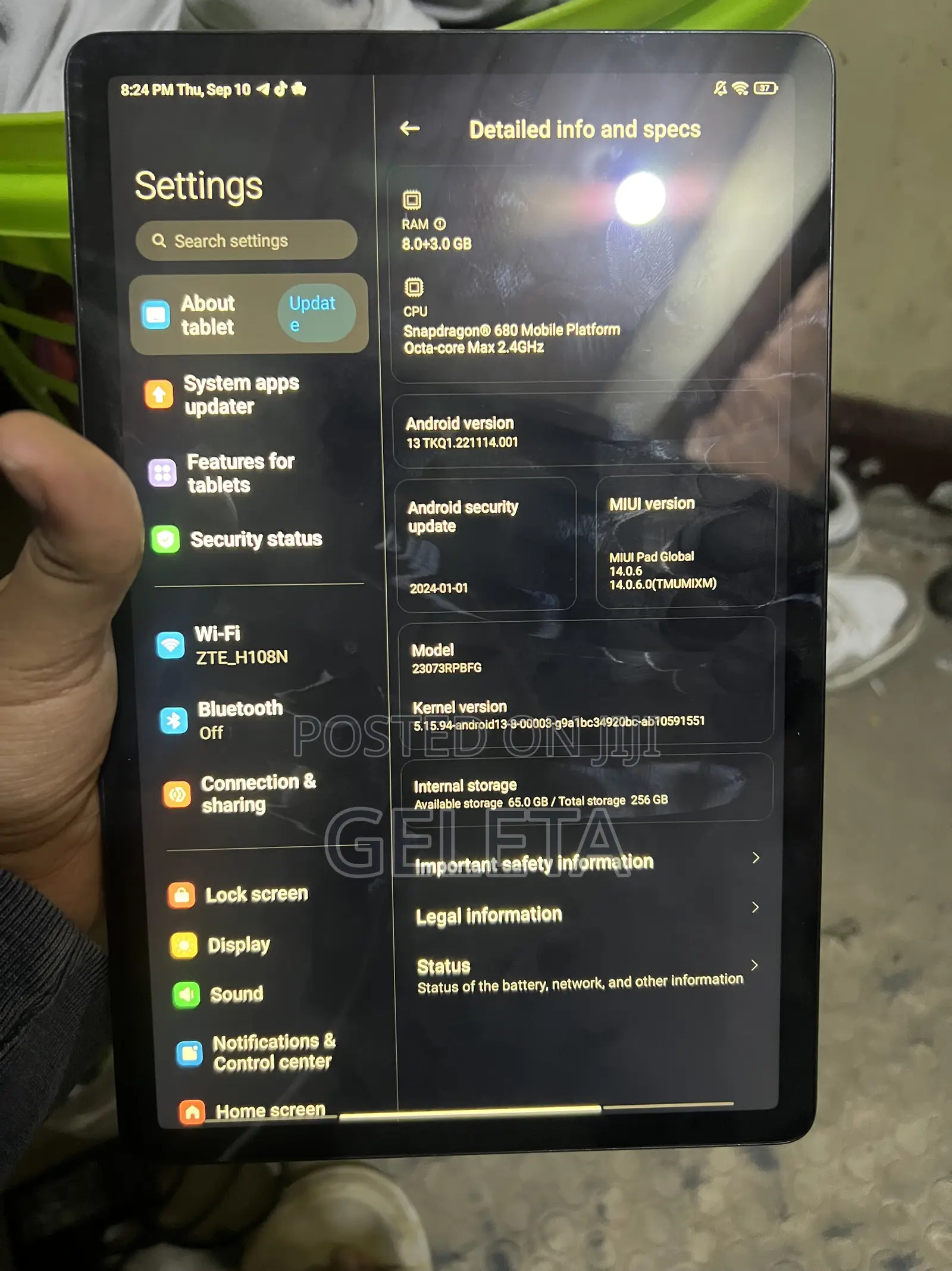 Realime Pad 55 Ultra Max 256 GB Gray