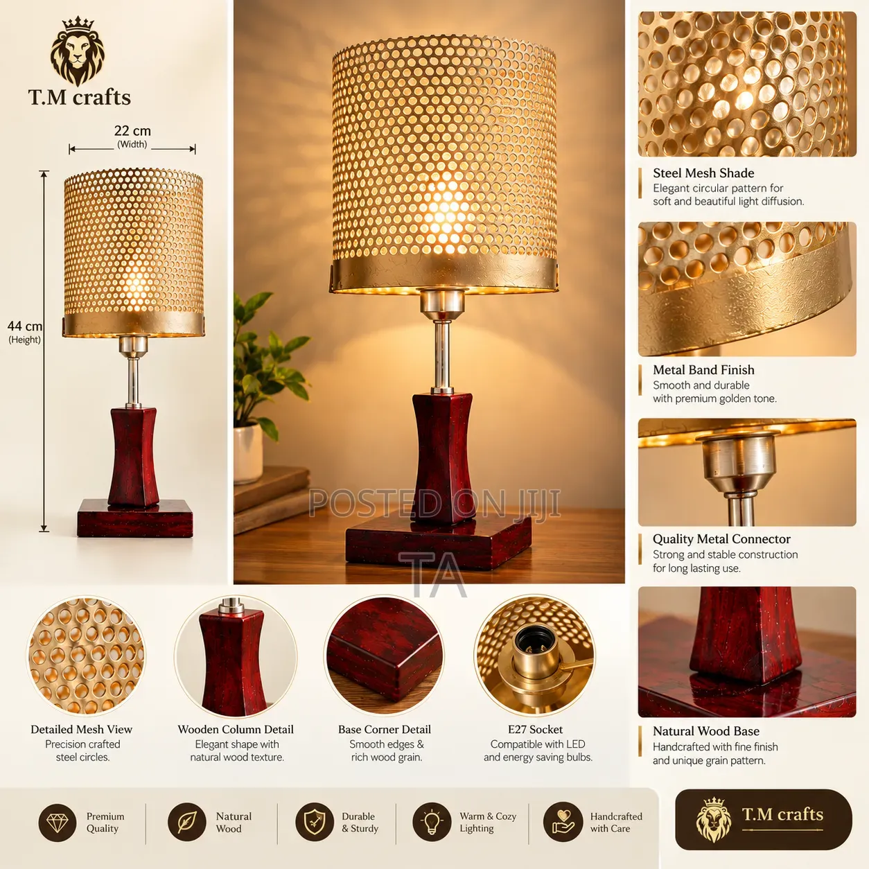 Handcrafted Steel Mesh Table Lamp