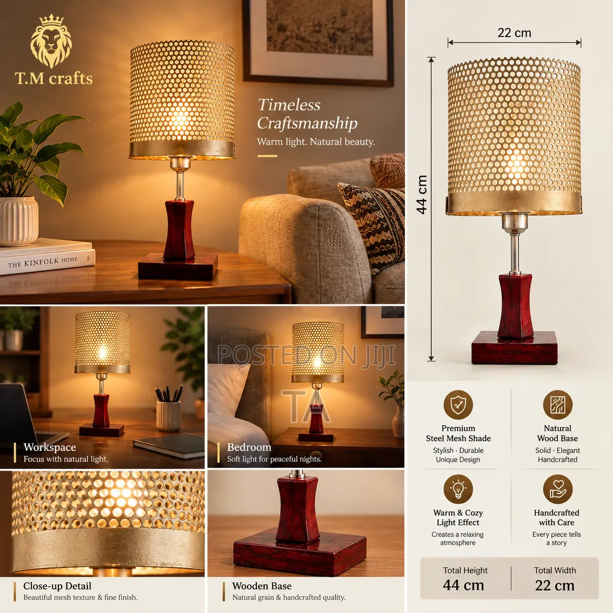 Handcrafted Steel Mesh Table Lamp