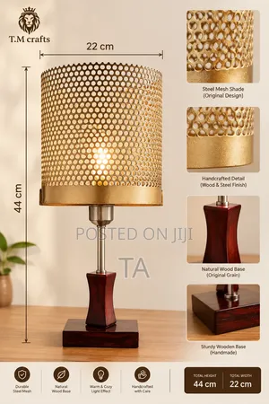 Handcrafted Steel Mesh Table Lamp