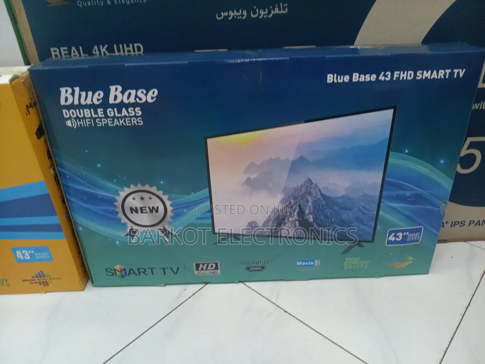Blue Base Smart Led TV 43 Inch Andraid Doubel Gelass Screen 2026 Hi