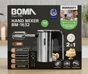 BOMN Hand Mixer BM-1632 – 650W High-Power 2-in-1 Multifunctional Mixer