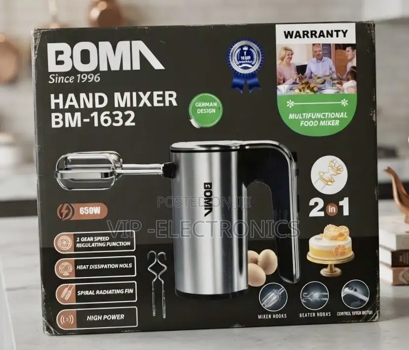 BOMN Hand Mixer – 650W High-Power 2-in-1 Multifunctional Mixer