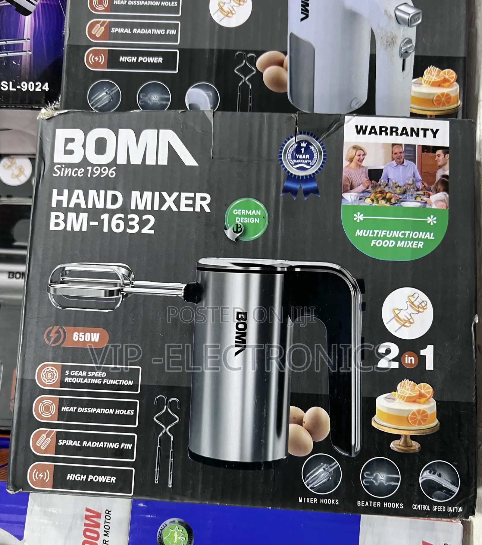 BOMN Hand Mixer – 650W High-Power 2-in-1 Multifunctional Mixer