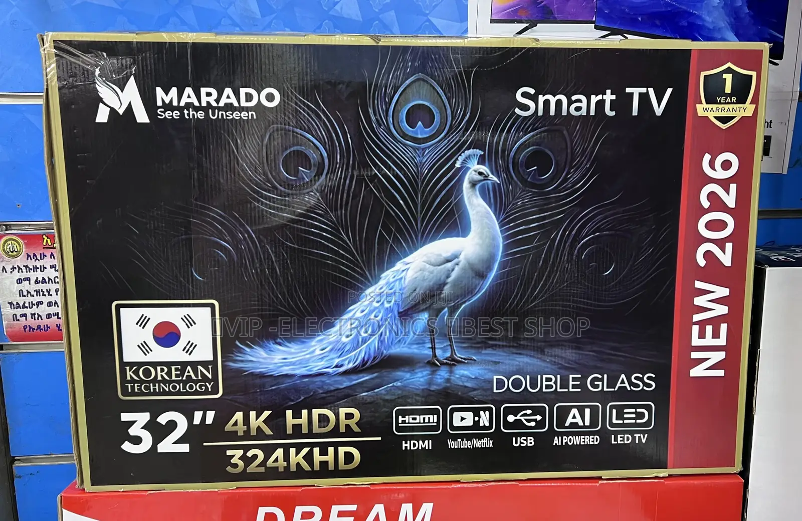 MARADO 32 Inch TV HDR Smart LED TV – Double Glass, New 2026 Model