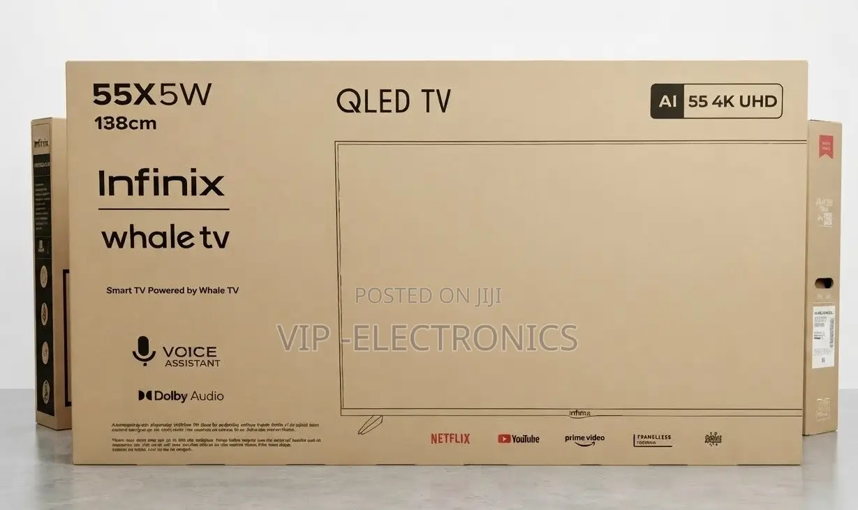 Infinix 55 Inch TV UHD QLED Smart Frameless– original Infinix TV